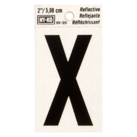 Hy-Ko 2In Reflective Letter X, 10PK B00435